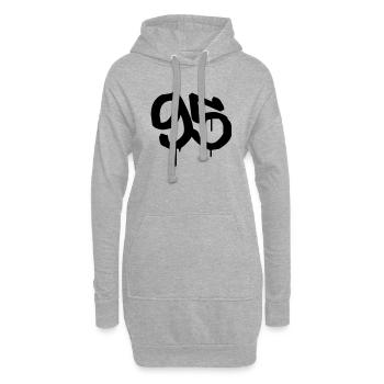 Tag : 95 - Sweat-shirt à capuche long Femme - gris chiné - Devant