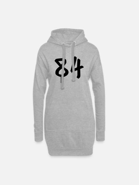 Graffiti : 84 - Hoodie-Kleid - Grau meliert