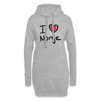 i_love_norge__f2 - Hoodie Dress - heather grey - Front