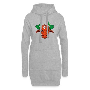 taureau basque - Sweat-shirt à capuche long Femme - gris chiné - Devant