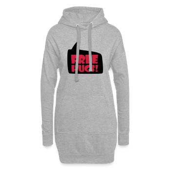 free hugs - Hoodie-Kleid - Grau meliert - Vorne