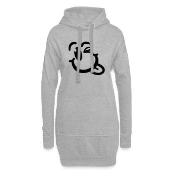 smiley_2_f1_ - Hoodie-Kleid - Grau meliert - Vorne