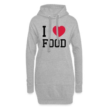 i heart food - Sweat-shirt à capuche long Femme - gris chiné - Devant