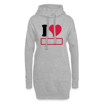 I love à personnaliser - Sweat-shirt à capuche long Femme - gris chiné - Devant