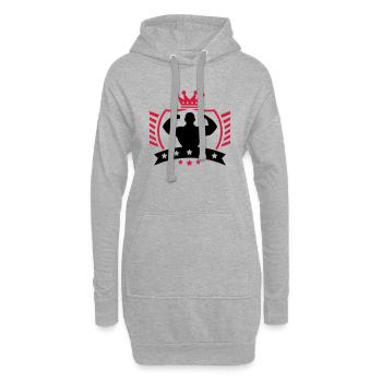 bodybuilder_shield_ym2 - Hoodie-Kleid - Grau meliert - Vorne