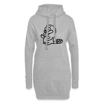 Biber - ligne - Sweat-shirt à capuche long Femme - gris chiné - Devant