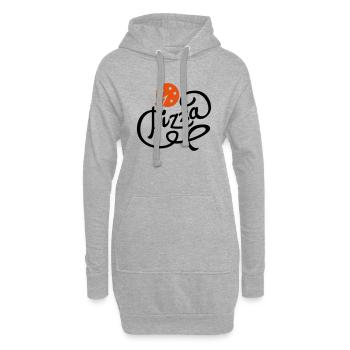 pizza - Hoodie-Kleid - Grau meliert - Vorne