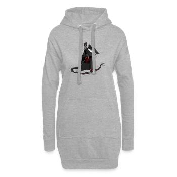 Meowkeye - Sweat-shirt à capuche long Femme - gris chiné - Devant