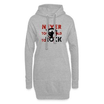 never too old to rock - Hoodie-Kleid - Grau meliert - Vorne