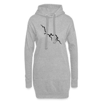 blitz_lightning - Hoodie-Kleid - Grau meliert - Vorne