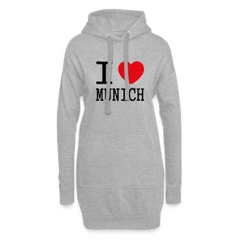 I love Munich - Hoodie-Kleid - Grau meliert - Vorne