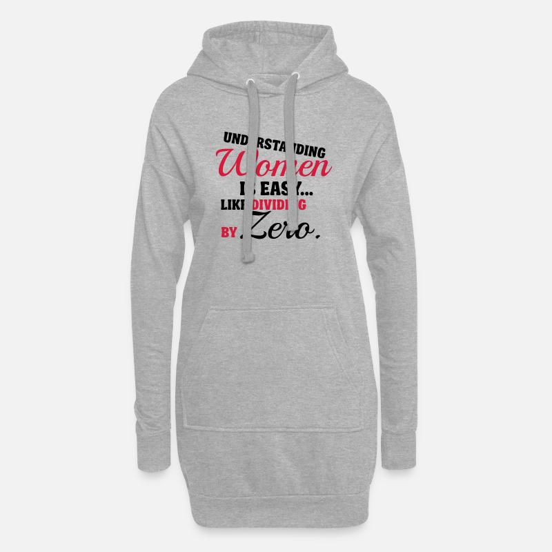 Understanding Women is easy, like dividing by zero - Hoodie-Kleid - Grau meliert