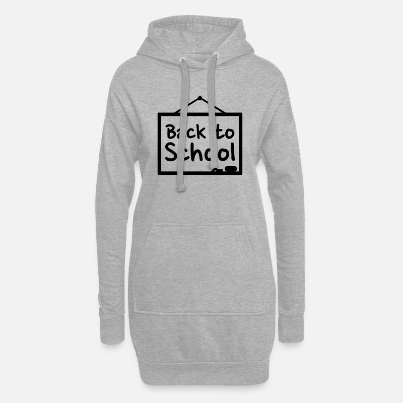 Schule - Hoodie-Kleid - Grau meliert