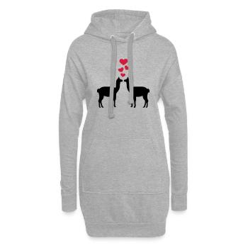Lama - Hoodie-Kleid - Grau meliert - Vorne
