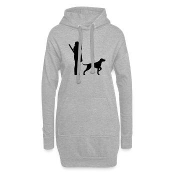 Chasseur - Sweat-shirt à capuche long Femme - gris chiné - Devant