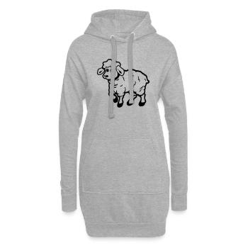MOUTON douce - Sweat-shirt à capuche long Femme - gris chiné - Devant