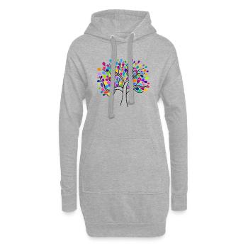 Arbre de vie - Sweat-shirt à capuche long Femme - gris chiné - Devant