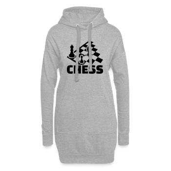 Chess - Sweat-shirt à capuche long Femme - gris chiné - Devant