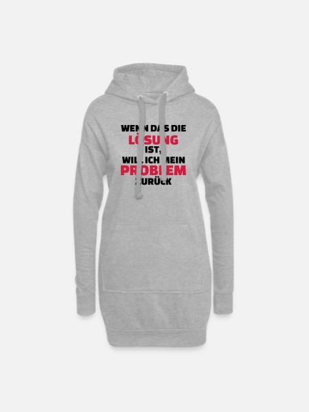 Lösung - Hoodie-Kleid - Grau meliert