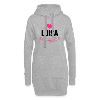 Luisa, Love, Hearts, Baby, Girls, Birthday, Gifts - Hoodie-Kleid - Grau meliert - Vorne