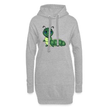 raupe süss kind - Hoodie-Kleid - Grau meliert - Vorne