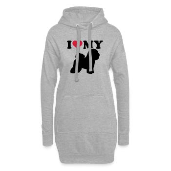 Bichon Frise - Sweat-shirt à capuche long Femme - gris chiné - Devant
