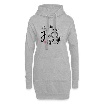 ich habe ja gesagt ring - Hoodie-Kleid - Grau meliert - Vorne