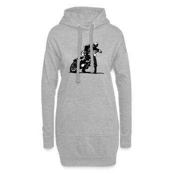 Motocross - Moto Cross - MX - Hoodie-Kleid - Grau meliert - Vorne