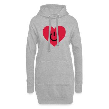 power of love (two) - Sweat-shirt à capuche long Femme - gris chiné - Devant