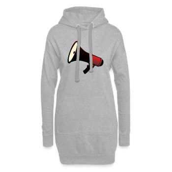 porte voix haut parleur megaphone - Sweat-shirt à capuche long Femme - gris chiné - Devant