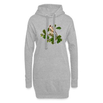 Vogel - Hoodie-Kleid - Grau meliert - Vorne