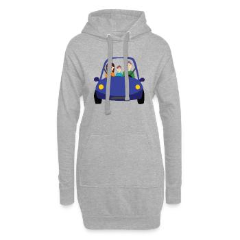 Gemeinsam im Auto - Hoodie-Kleid - Grau meliert - Vorne