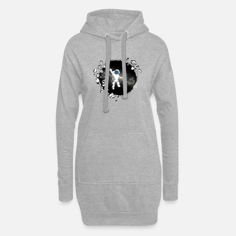 pizza - Hoodie-Kleid - Grau meliert