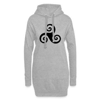 Keltische Triskele - Hoodie-Kleid - Grau meliert - Vorne