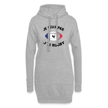 Je Peux Pas J'ai Rugby - Sweat-shirt à capuche long Femme - gris chiné - Devant