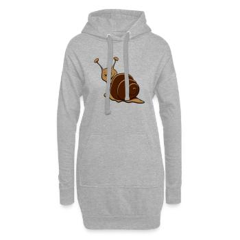 Schnecke lustig zwinkern - Hoodie-Kleid - Grau meliert - Vorne