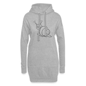 Schnecke lustig zwinkern - Hoodie-Kleid - Grau meliert - Vorne