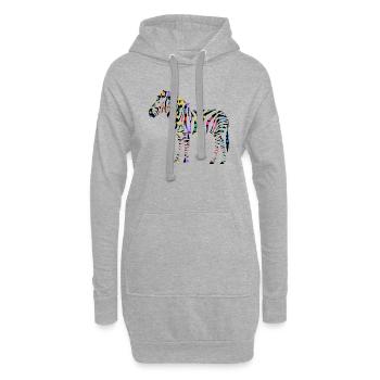 zèbre - Sweat-shirt à capuche long Femme - gris chiné - Devant