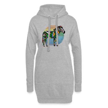 zèbre - Sweat-shirt à capuche long Femme - gris chiné - Devant