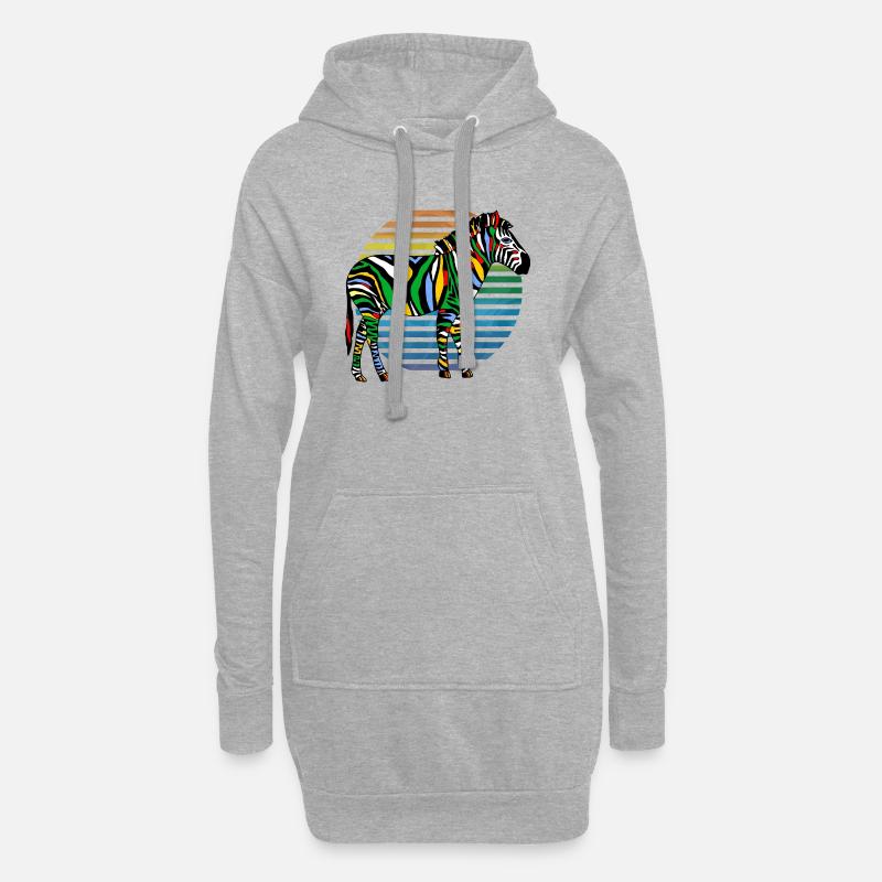 Zebra - Hoodie-Kleid - Grau meliert