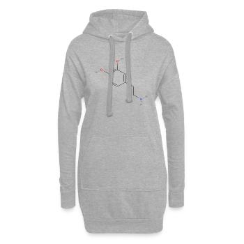 Dopaminmolekül - Farbige Strukturformel - Hoodie-Kleid - Grau meliert - Vorne