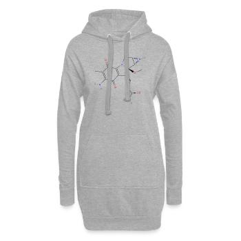Molécule mitomycine C - Formule structurale colorée - Sweat-shirt à capuche long Femme - gris chiné - Devant