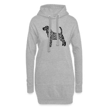 Beagle Silhouette Race Hund Wortwolke - Hoodie-Kleid - Grau meliert - Vorne