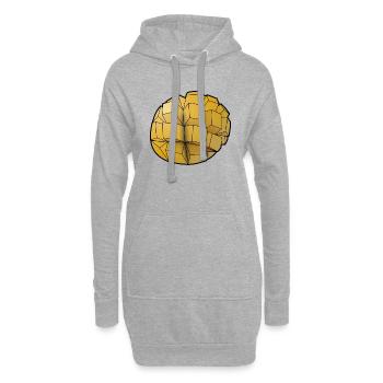 Mangue - Sweat-shirt à capuche long Femme - gris chiné - Devant