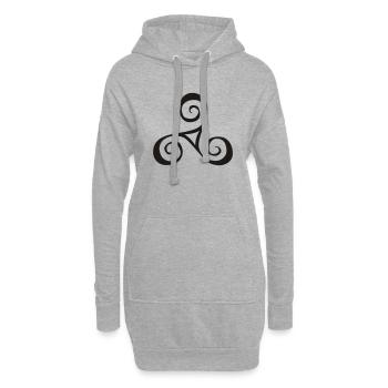 Triskele - Hoodie-Kleid - Grau meliert - Vorne