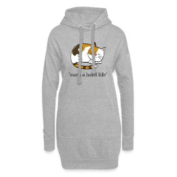 citation de chat - Sweat-shirt à capuche long Femme - gris chiné - Devant