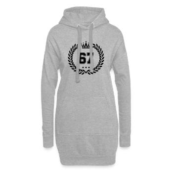 wappen 67 - Hoodie-Kleid - Grau meliert - Vorne