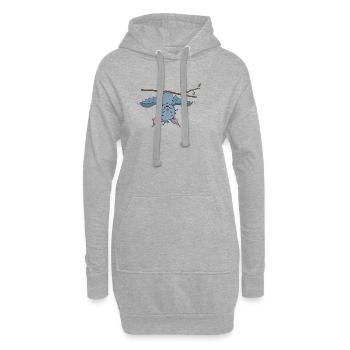 Fledermausl - Hoodie-Kleid - Grau meliert - Vorne
