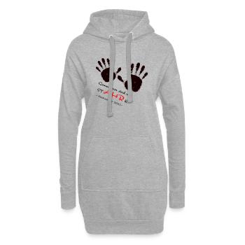 We AHR together | Ahrtal Hochwasser SolidAHRität - Hoodie-Kleid - Grau meliert - Vorne