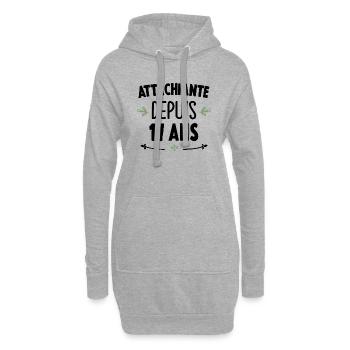 Femme Cadeau Anniversaire 17 ans Fille Humour Ado - Sweat-shirt à capuche long Femme - gris chiné - Devant